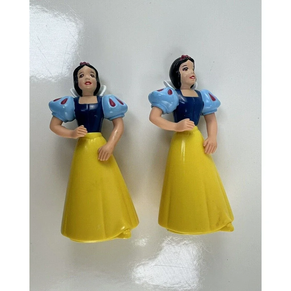 2 Disney Snow White 3.5” Plastic PVC Figurine Cake Topper Action Figure Toy Gift